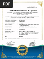 Certificado de Operador Carlos Rafael Meza Ayala