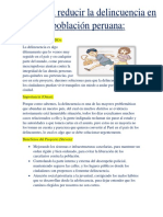 Planes para Mejorar y Reducir La Delincuencia en La Ciudadania Peruana