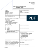 Form For Cargo Information For Solid Bulk Cargoes: E.g., Class & UN No. or "MHB"