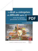 Le Droit Des Entreprises en Difficulte Apres 30 Ans