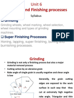 Grinding and Finishing Processes: Unit 6