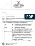 MEMORANDUM 009 Issuance of Appointment For Coordinatorship LBS