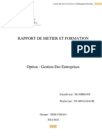 Rapport de Metier Et Formation