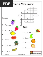 Fruits Crossword