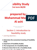 Feasibility Study Prepared By: Mohammad Marwan Al Ashi: First Term 08/09