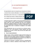 ¿Qué Es Un Emprendimiento Productivo ?