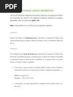 3.1 AYPR Python Estructuras Condicionales Repetitivas Actividad Ludica