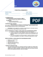 Senior High School-PRACTICAL RESEARCH I: Draw Conclusions From Patterns and Themes