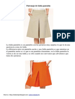 Patronaje de Falda Pantalón