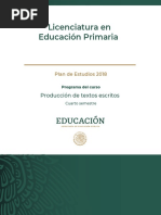 Licenciatura en Educación Primaria: Producción de Textos Escritos