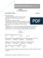 Class Ix - Maths Term-2 Sample Paper