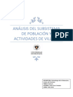 Análisis Del Subsistema de Población y Actividades de Villena