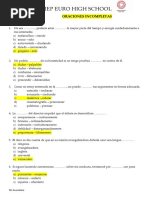 Actividades - Oraciones Incompletas