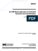 An FEM Based Approach To Crankshaft Dynamics and Life Estimation