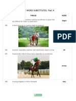 One-Word Substitutes: Part 4: Sr. No. Phrase Word