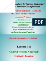 Lecture 11 - Marine Hydrodynamics I - Continuity Equation