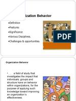 Organization Behavior: - Definition - Features - Significance - Various Disciplines. - Challenges & Opportunities