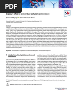 Exposure Effect To Cement Dust Pollution: A Mini Review: Emmanuel Adeyanju Chukwueloka Austin Okeke