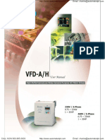 DELTA VFD A User Manual and Specs