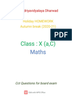 Holiday Homework X A, C