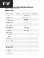 Teaching English in English - Glossary (Module 2)