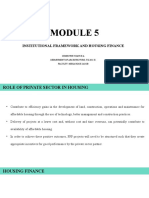 Institutional Framework and Housing Finance