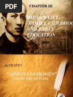 Rizal'S Life: Family, Childhood: and Early Education