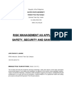 Risk Management As Applied To Safety, Security and Sanitation