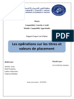 Les Opérations Sur Les Titres Et Valeurs de Placement