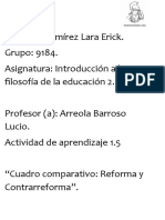 INTRODUCCION A LA FILOSOFIA DE LA EDUCACION II 1.6 Reforma y Contrarreforma