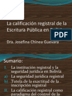 La Calificación Registral de La Escritura Pública en Bolivia