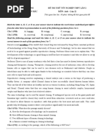 11. Đề thi thử TN THPT 2021 - Môn Tiếng anh - THPT Chuyên Bắc Ninh - Lần 2 - File word có lời giải