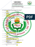 St. Blaise Community Academy, Inc.: TEST I. Multiple Choice