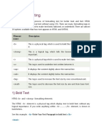 HTML Formatting: 1) Bold Text