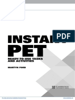 Instant Pet Pre Intermediate Level Contents