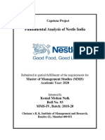 Fundamental Analysis of Nestle India: Capstone Project