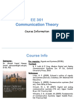 EE 361 Communication Theory: Course Information