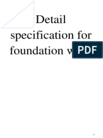 Detail Specification For Foundation Work