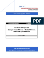 Las Metodologías de George Herbert Mead y Herbert Blumer. Similitudes y Diferencias