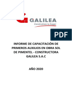 Informe de Capacitación Primeros Auxilios Sdp. Ivan...