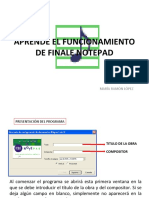 Finale Notepad Instrucciones