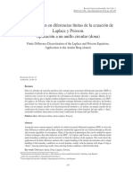 Discretización en Diferencias Finitas de La Ecuación de Laplace y Poisson. Aplicación A Un Anillo Circular (Dona)