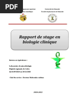 Rapport de Stage en Biologie Clinique