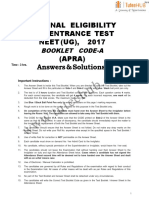 NEET 2017 Question Paper Code-A