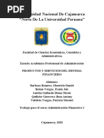 Informe de Los Productos y Servicios Del Sistema Financiero