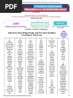 Adjectives Describing People and Personal Qualities Vocabulary Word List - EnchantedLearning