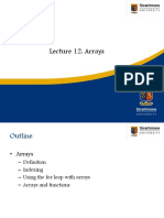 Lecture 12 - Arrays