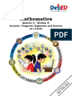 Mathematics: Quarter 2 - Module 5: Secants, Tangents, Segments and Sectors of A Circle