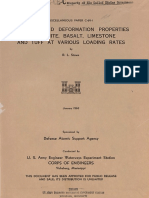 Strength and Deformation Properties of Granite, Basalt, Limestone and Tuff at Various Loading Rates