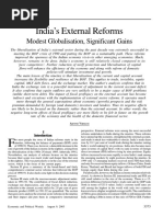 India's External Reforms: Modest Globalisation, Significant Gains